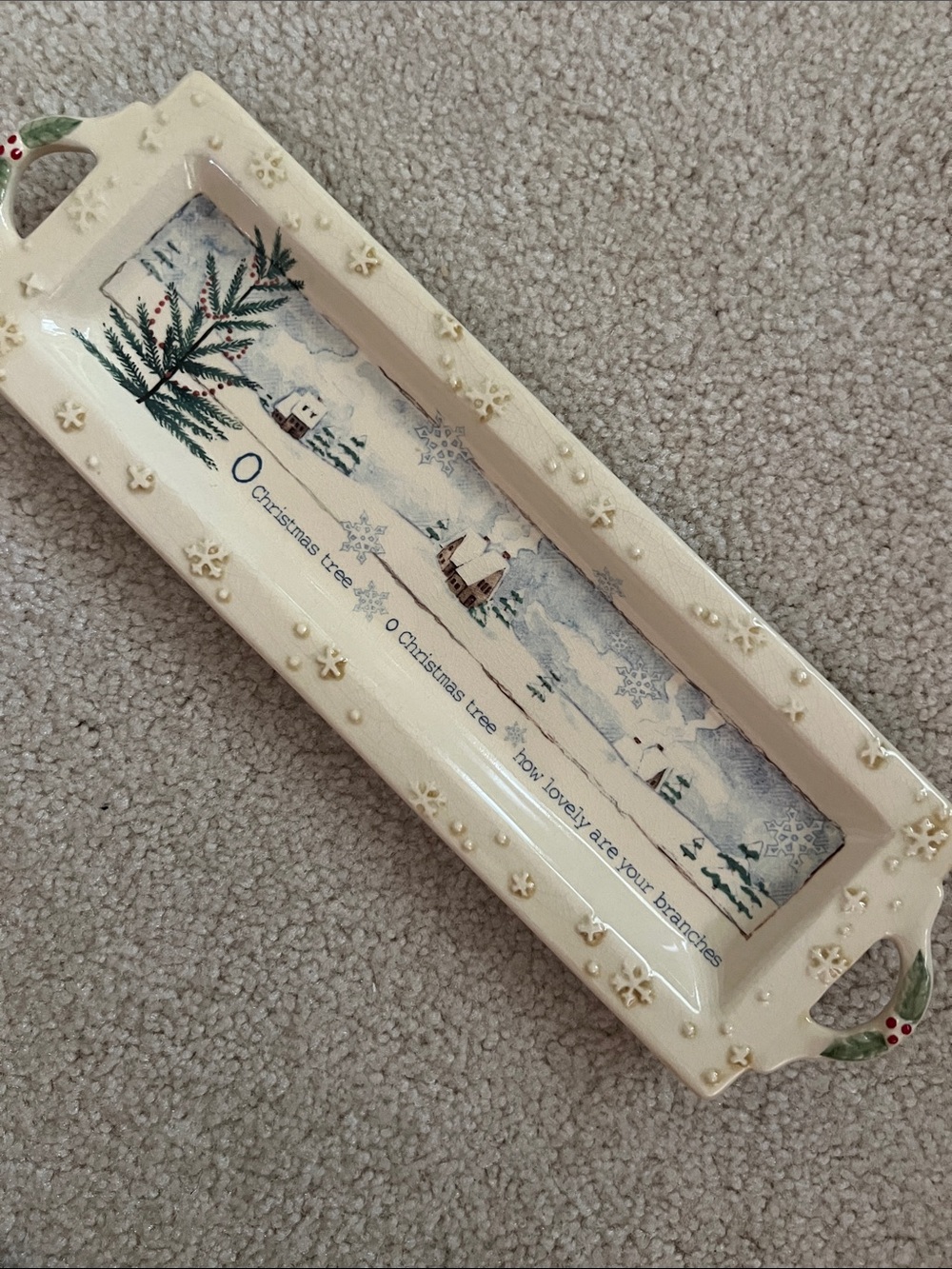 Russ Berrie Winters Country Home Cheese Tray-EC-NWT